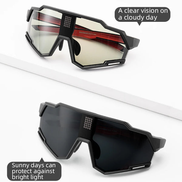 Photochromic Polarized Cycling Glasses with Lightweight TR-90 Frame
