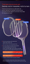 6-in-1 Retractable Electric Mosquito Swatter & Bug Trap Lamp – USB Rechargeable Fly Zapper with Extendable Handle