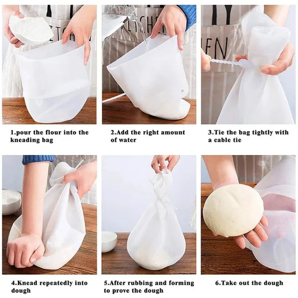Silicone Kneading Dough Bag Kitchen Flour Mixer Versatile Bread Pastry Pizza Bakeware Cooking Tool