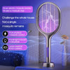 6-in-1 Retractable Electric Mosquito Swatter & Bug Trap Lamp – USB Rechargeable Fly Zapper with Extendable Handle