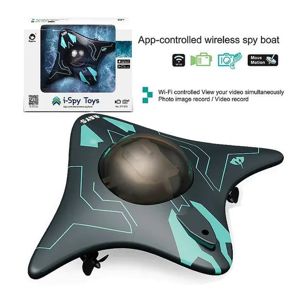 6CH RC Boat Submarine with Camera – WiFi FPV Underwater Remote Control Mini Camera Boat