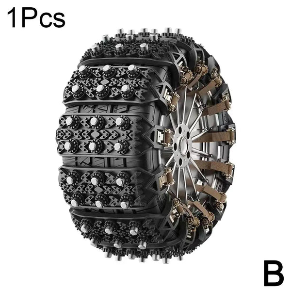 Heavy-Duty Rubber Anti-Skid Car Tire Chain — Universal TPU Snow & Mud Traction Aid (Single Piece)