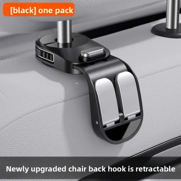 Car Seat Back Hook with Hidden Mount – Universal Headrest Storage Hanger