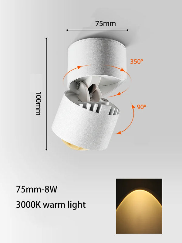 LED Sunset Lamp – Adjustable COB Spotlight Wall Washing Ceiling Light for Living Room & Bedroom