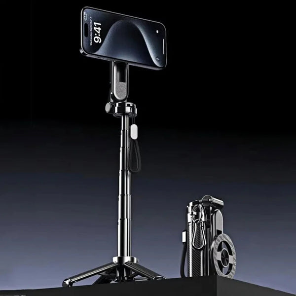 Magnetic Mini Selfie Stick with 360° Rotation & Bluetooth Remote