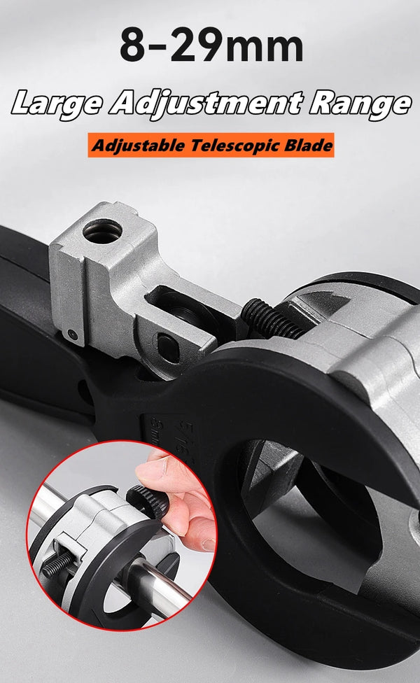 RRatcheting Tubing Cutter – 8–29mm Universal Pipe Cutting Tool with Deburring Function