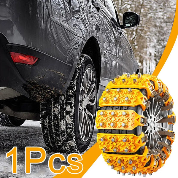 Heavy-Duty Rubber Anti-Skid Car Tire Chain — Universal TPU Snow & Mud Traction Aid (Single Piece)