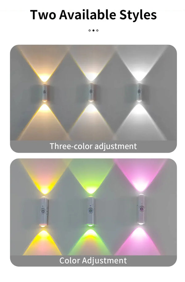 LED Motion Sensor Night Light – RGB Color Changing Wireless Magnetic Rechargeable Wall Lamp