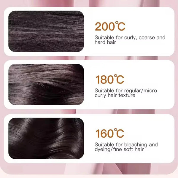 Mini Hair Straightening Comb with Wireless Charging & 3 Heat Settings