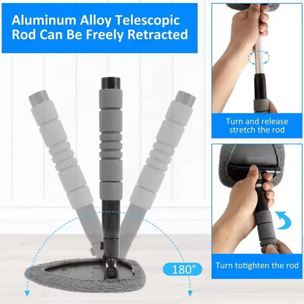 Telescopic Car Windshield Cleaning Brush – Microfiber Window & Glass Cleaner