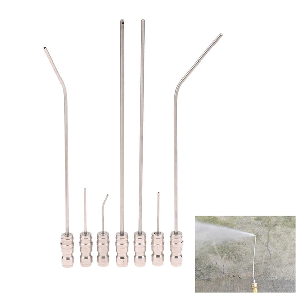 Stainless Steel High Pressure Cleaning Needle Nozzle – 1/4" Quick Connect Deep Cleaning Sprayer