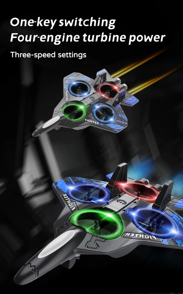2.4G Remote Control Stunt Aircraft with LED Lighting, Gyro & 360° Rolls