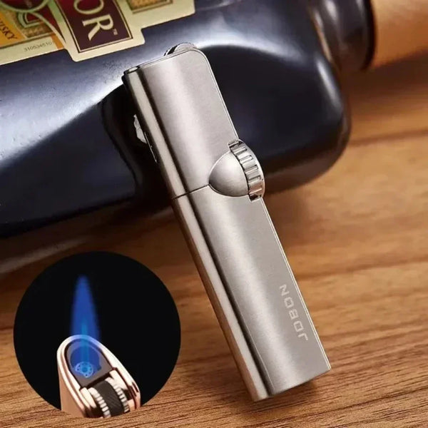 JOBON 4-Torch Jet Windproof Inflatable Lighter – Metal Flint Grinding Wheel Gas Lighter