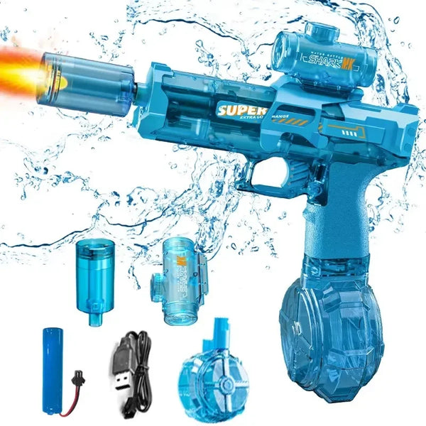 LED Electric Water Gun – Automatic Water Pistol with Lights for Summer Outdoor Fun