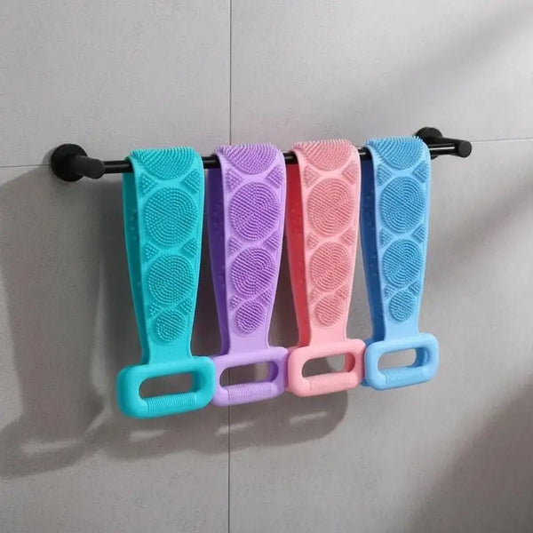 Silicone Back Scrubber & Bath Brush with Extended Handle for Deep Clean