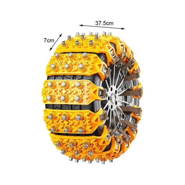 Heavy-Duty Rubber Anti-Skid Car Tire Chain — Universal TPU Snow & Mud Traction Aid (Single Piece)