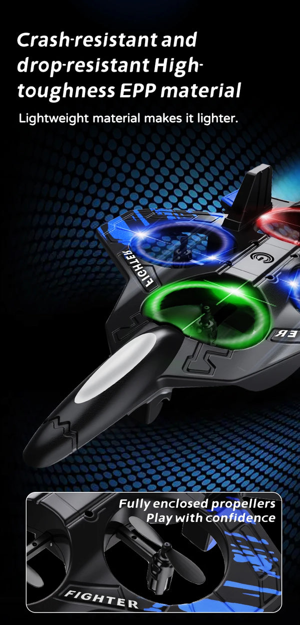 2.4G Remote Control Stunt Aircraft with LED Lighting, Gyro & 360° Rolls