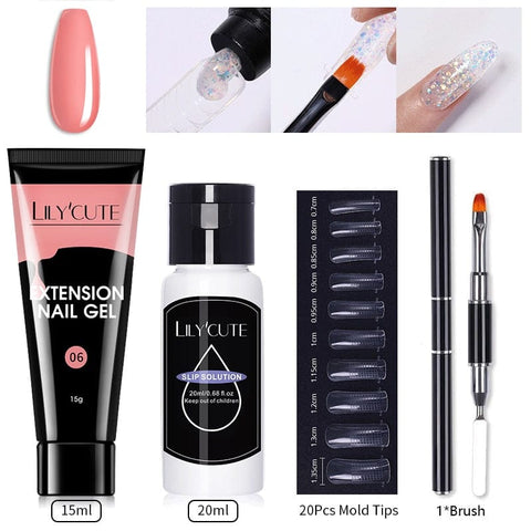 SearchFindOrder 006 Blossom Gel French Elegance Nail Kit 15ml Quick Extension Gel Set Soak Off Formula for DIY Manicures and Nail Art Perfection