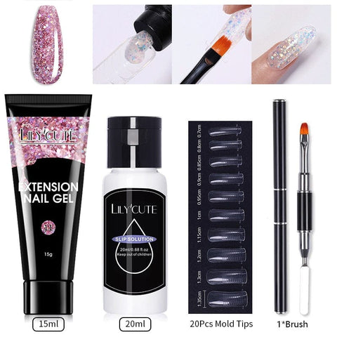 SearchFindOrder 011 Blossom Gel French Elegance Nail Kit 15ml Quick Extension Gel Set Soak Off Formula for DIY Manicures and Nail Art Perfection