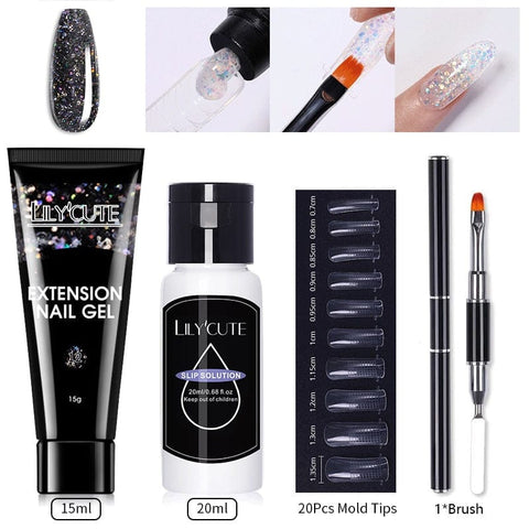 SearchFindOrder 012 Blossom Gel French Elegance Nail Kit 15ml Quick Extension Gel Set Soak Off Formula for DIY Manicures and Nail Art Perfection