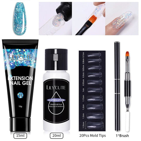 SearchFindOrder 013 Blossom Gel French Elegance Nail Kit 15ml Quick Extension Gel Set Soak Off Formula for DIY Manicures and Nail Art Perfection