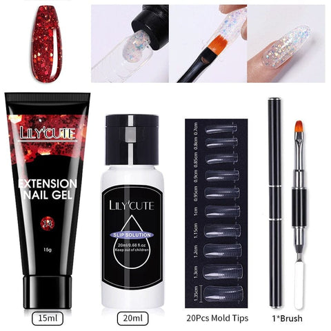 SearchFindOrder 014 Blossom Gel French Elegance Nail Kit 15ml Quick Extension Gel Set Soak Off Formula for DIY Manicures and Nail Art Perfection