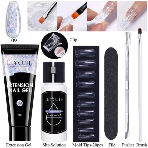 SearchFindOrder 024 Blossom Gel French Elegance Nail Kit 15ml Quick Extension Gel Set Soak Off Formula for DIY Manicures and Nail Art Perfection