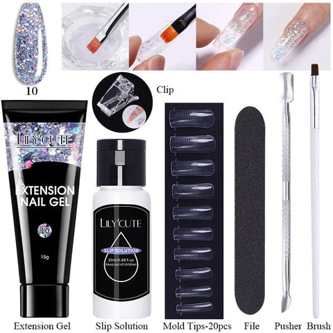 SearchFindOrder 025 Blossom Gel French Elegance Nail Kit 15ml Quick Extension Gel Set Soak Off Formula for DIY Manicures and Nail Art Perfection