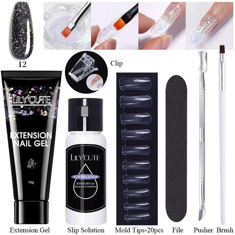 SearchFindOrder 027 Blossom Gel French Elegance Nail Kit 15ml Quick Extension Gel Set Soak Off Formula for DIY Manicures and Nail Art Perfection