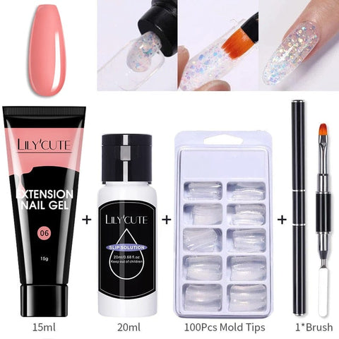 SearchFindOrder 036 Blossom Gel French Elegance Nail Kit 15ml Quick Extension Gel Set Soak Off Formula for DIY Manicures and Nail Art Perfection
