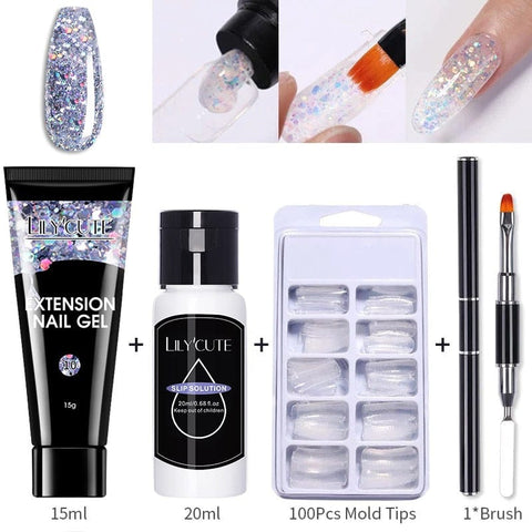 SearchFindOrder 040 Blossom Gel French Elegance Nail Kit 15ml Quick Extension Gel Set Soak Off Formula for DIY Manicures and Nail Art Perfection