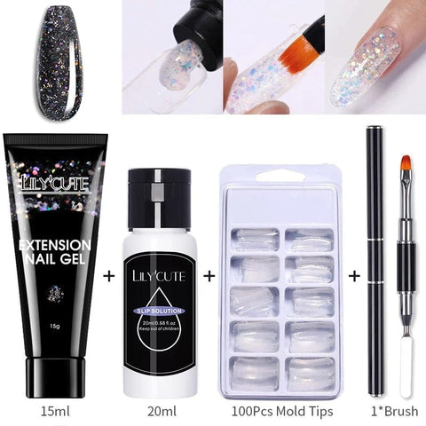 SearchFindOrder 042 Blossom Gel French Elegance Nail Kit 15ml Quick Extension Gel Set Soak Off Formula for DIY Manicures and Nail Art Perfection