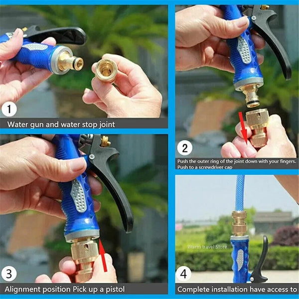 SearchFindOrder 1 set High Pressure Brass Water Gun with Adjustable Spray Nozzle