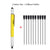 SearchFindOrder 1 Yellow 10 BlackInk Multifunctional 6-in-1 Precision Pen Screwdriver Ruler Caliper Touchscreen Stylus Level and Ballpoint Pen