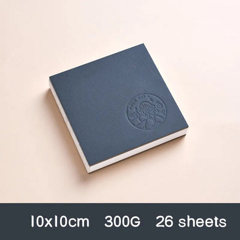 SearchFindOrder 10x10cm Voyage Art 300g A Compact Watercolor Sketchbook with Medium-Heavy Texture and Stylish PU Cover - Perfect for Art Students and Travel Enthusiasts