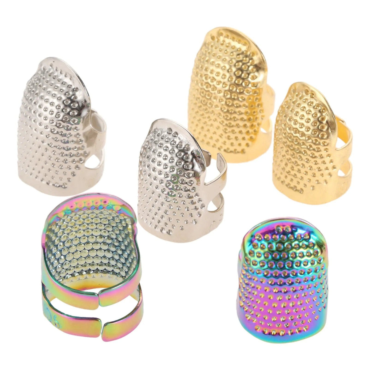 Rthimble Sewing Thimble Finger Protector, Adjustable Retro Finger Metal Shield ...