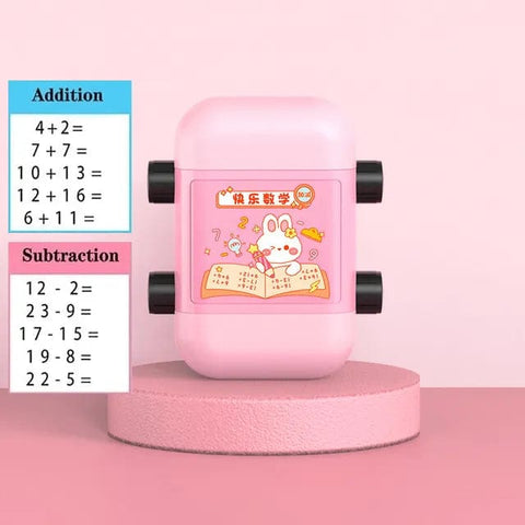 SearchFindOrder 2 in 1 Pink 2-in-1, Multiplication, Addition, Subtraction and Division Smart Stamp Set for Kids