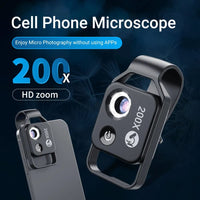 SearchFindOrder 200X Microscope Lens with CPL Mobile LED Guide Lightfor iPhone & Samsung