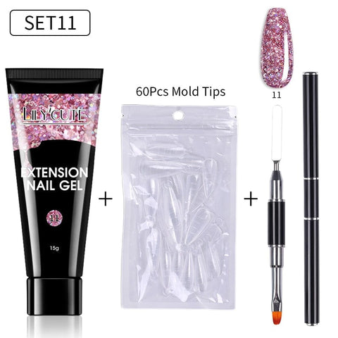 SearchFindOrder 225916 Blossom Gel French Elegance Nail Kit 15ml Quick Extension Gel Set Soak Off Formula for DIY Manicures and Nail Art Perfection
