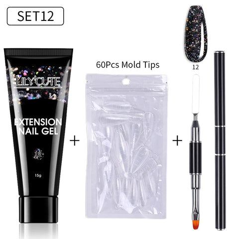 SearchFindOrder 225917 Blossom Gel French Elegance Nail Kit 15ml Quick Extension Gel Set Soak Off Formula for DIY Manicures and Nail Art Perfection