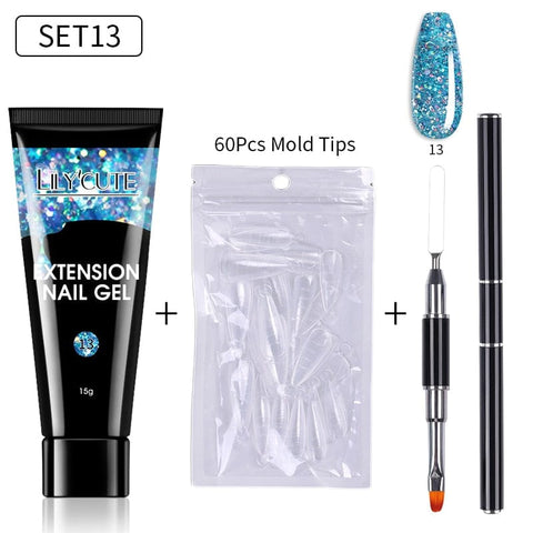 SearchFindOrder 225918 Blossom Gel French Elegance Nail Kit 15ml Quick Extension Gel Set Soak Off Formula for DIY Manicures and Nail Art Perfection