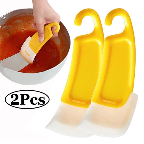 SearchFindOrder 2pcs Multi-Purpose Silicone Spatula Ideal for Kitchen Cleanup, Cake Baking, and Pastry Work