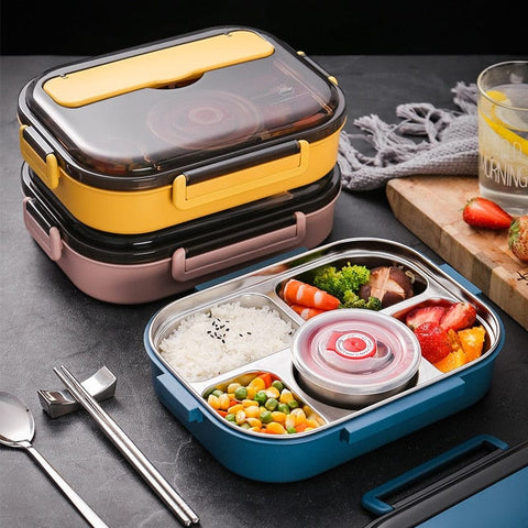 SearchFindOrder 304 Stainless Steel Portable Insulated Microwavable Meal Container for Adults & Kids