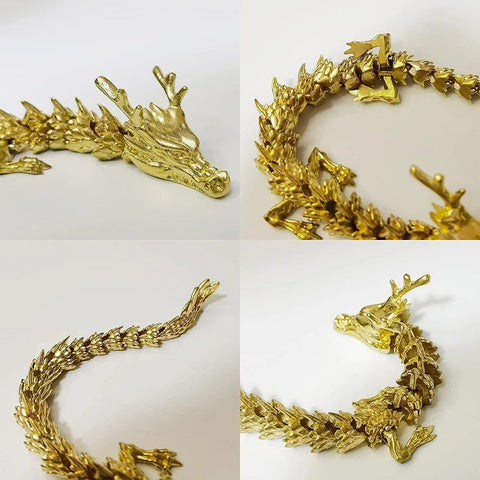 SearchFindOrder 3D Brass Dragon Home Decoration with Mystic Scales