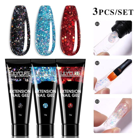 SearchFindOrder 55245-10 Blossom Gel French Elegance Nail Kit 15ml Quick Extension Gel Set Soak Off Formula for DIY Manicures and Nail Art Perfection