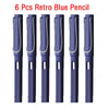 SearchFindOrder 6 retro blue Magic Flow 6-Piece Infinite Inkless Fountain Pen Set for Art, Sketching, and Kids' Gifts