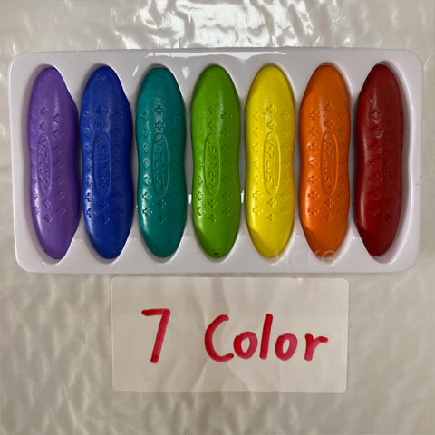 SearchFindOrder 7pcs Kid Safe Colorful Peanut Crayons 24/12pcs Washable Watercolor Sticks