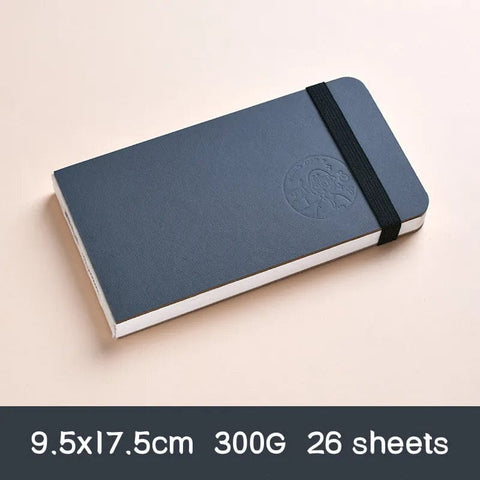 SearchFindOrder 9.5x17.5cm Voyage Art 300g A Compact Watercolor Sketchbook with Medium-Heavy Texture and Stylish PU Cover - Perfect for Art Students and Travel Enthusiasts