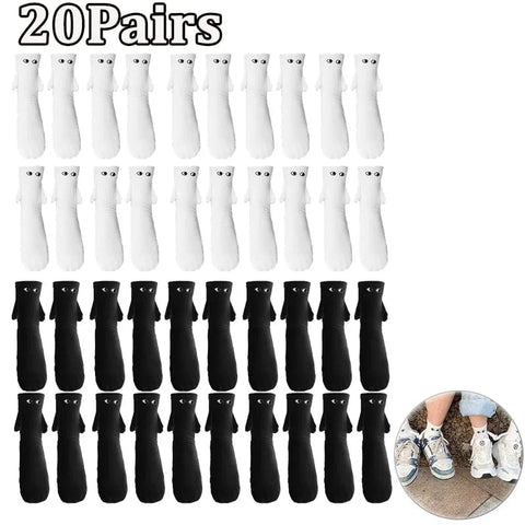 SearchFindOrder A 20PCS BlackWhite Playful Magnetic Gaze Harmony Socks Black & White Edition