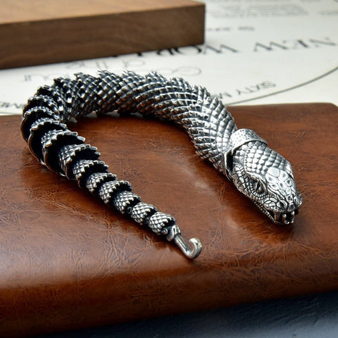 SearchFindOrder Artisan Crafted Men's Retro Dragon Charm Bracelet